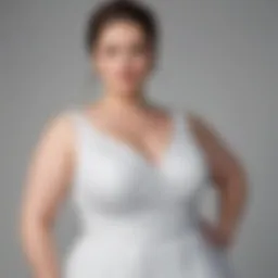 Elegant all-white plus size club dress on display