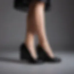 Classic black wedge dress shoes with elegant design
