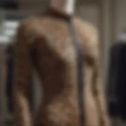 Elegant leopard zipper dress displayed on a mannequin