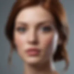 Detailed view of a life size mannequin head showcasing realistic features