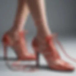 Elegant display of ribbon laces on stylish footwear