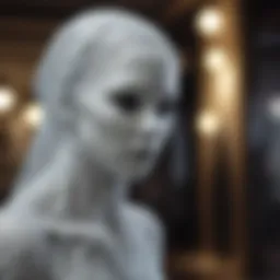Creative mannequin dressed as a spooky ghost for Halloween decor