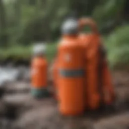 Stylish Hydro Flask bottle carrier in nature